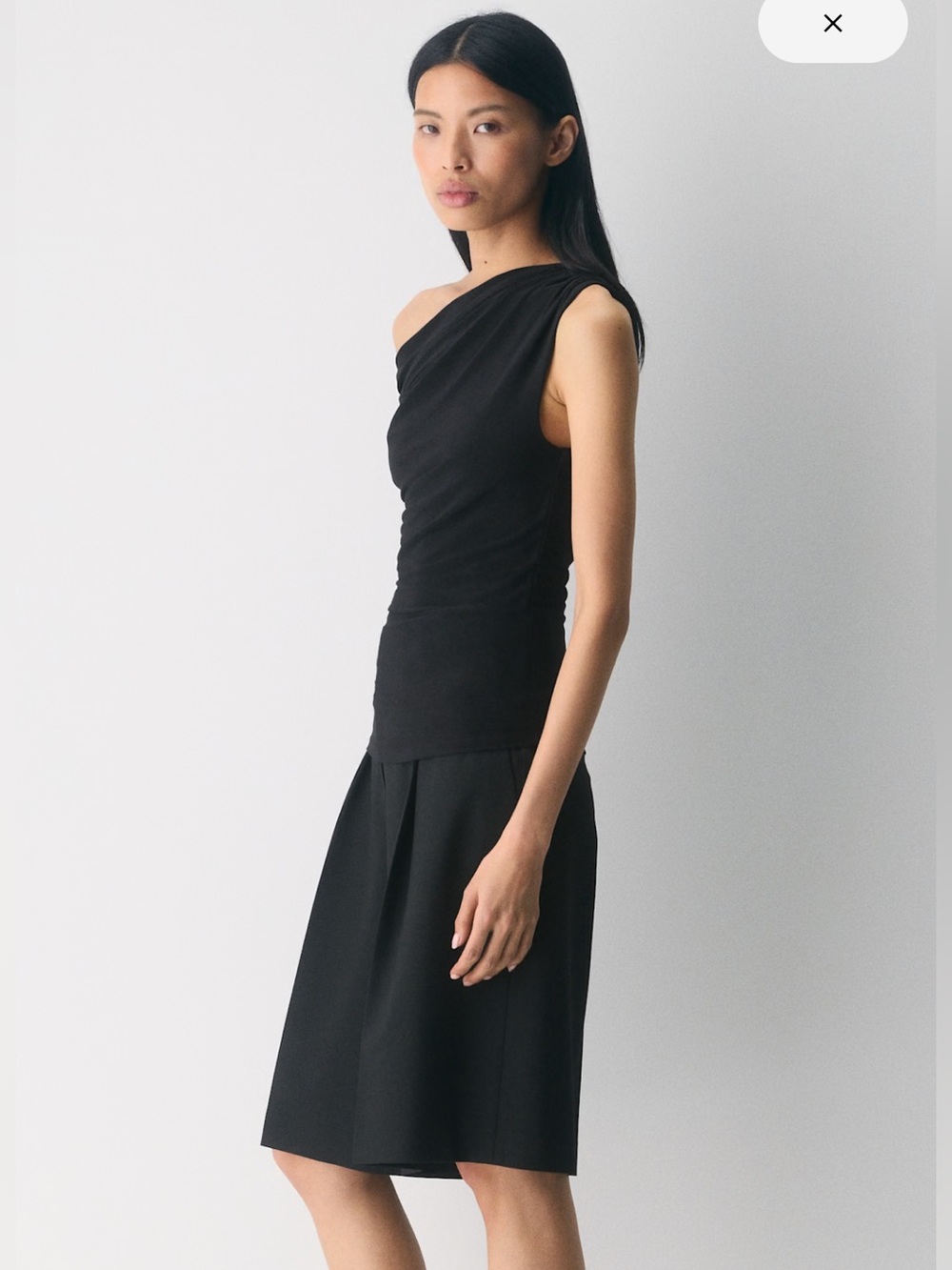 Aritzia Babaton Black One-Shoulder Draped Top - Picture 5 of 5